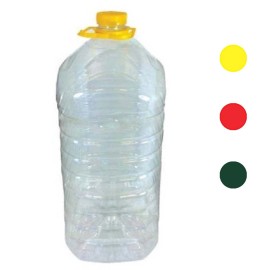 Μπουκάλια Pet Πλαστικά Διάφανα 10Lt Συσκευασία 16Τμχ με Βιδωτό Καπάκι με Χερούλι σε Διάφορα Χρώματα