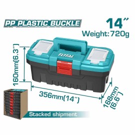 Πλαστική Εργαλειοθήκη 14" με Πλαστικά Κουμπώματα Total (TPBX0141)
