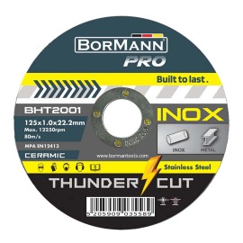 Δίσκος Κοπής THUNDER-CUT ΙΝΟΧ EXTRA LONG CERAMIC Φ125x1mm 10τεμ BHT2001-10 Bormann